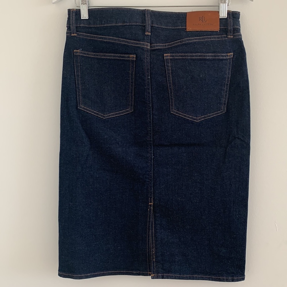 NWT - Ralph Lauren denim skirt - dark denim - Picture 2 of 7